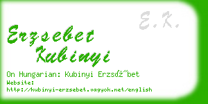 erzsebet kubinyi business card